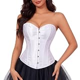 Zhitunemi Corset for Womens Halloween Costumes: Renaissance Costume Women Shapewear - Vintage Retro Lovers for Aged 25-35 Petite White Corsets X-Small