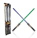 2-in-1 LED Light Up Sabers, Dual Bladed Toy Saber Swords Set for Kids with FX Power Up and Motion Sensitive Sound Effects for Cosplay