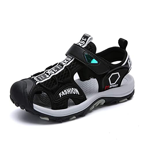 SAGUARO Sandales Garcon Chaussure de Sport Outdoor Sandales Garcon de Plates Chaussures Fille Enfants Noir 32 EU