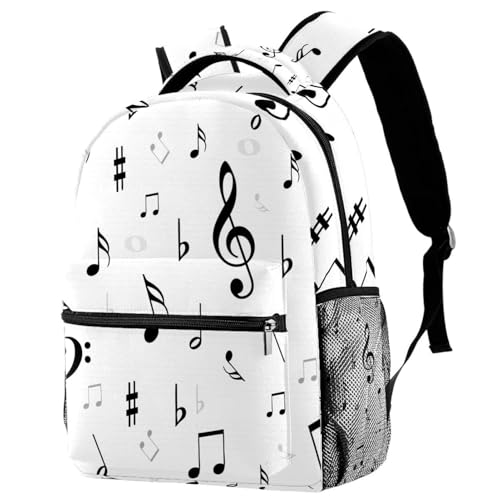 Sac à dos d'école note de musique multicolore pour ados et filles