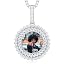 2685 Silver big sun pendant with tennis chain