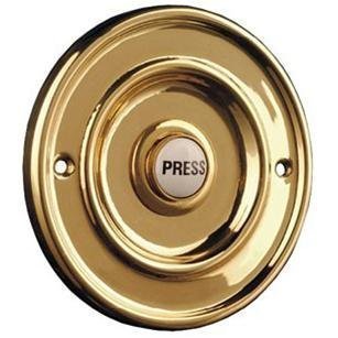 Wired Bell Push Brass 63mm