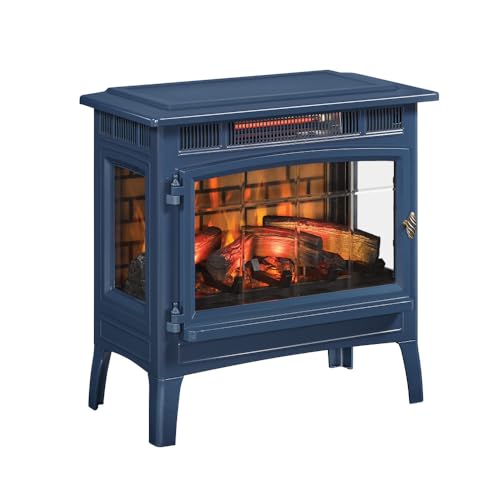 duraflame Freestanding Electric Fireplace Stove Heater with 3D Flame Effect for 1,000 Sq. Ft. Room, Navy - Image 15