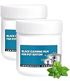 Potente pasta per rimuovere i residui bruciati per pentole, detergente multiuso potente per cucina, pellicola di pulizia nera per fondo pentola, detergente per pentole per tutti i materiali da cucina