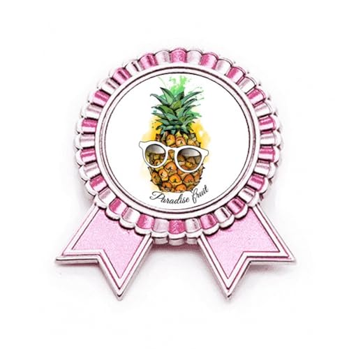 Pin's pour lunettes de soleil en métal rose et motif fruits tropicaux taille M