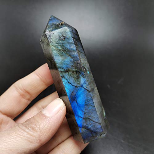 80-90Mm Natural Crystal Labradorite Hexagonal Column Crystal Point Mineral Healing Wand (Color : 10Pcs) #TOP1