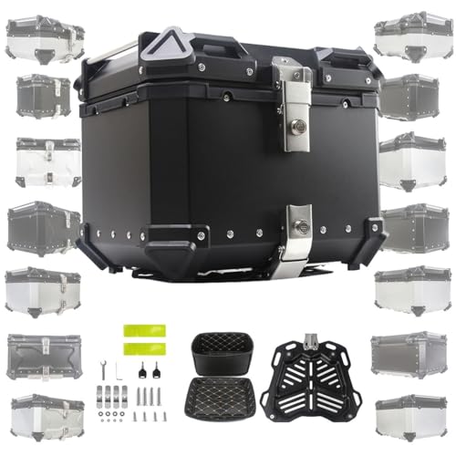 Coffre de rangement en aluminium pour casque de moto avec serrure de sécurité robuste