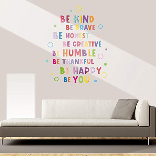Colorful Inspirational Wall Decal Motivational Phrases Sticker Inspirational Lettering Quote Sticker Be Thankful, Be Brave, Be Creative Decals For Classroom Nursery Kids Decoration #TOP3
