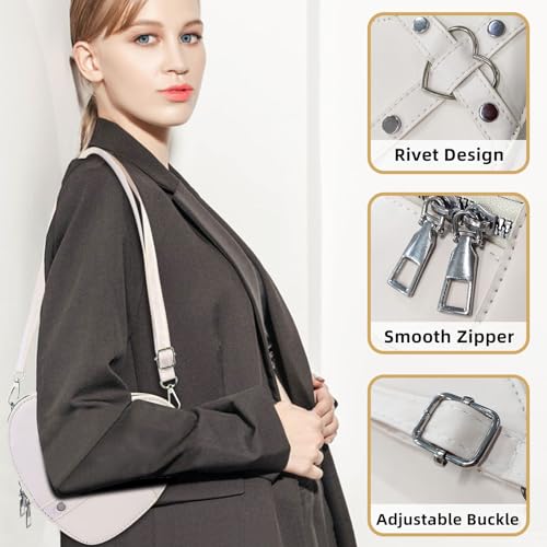 Image of Heart Shaped Bag, PU Leather Small Crossbody Bags Heart Shaped Crossbody Purse, Heart Purse Mini Crossbody Bag