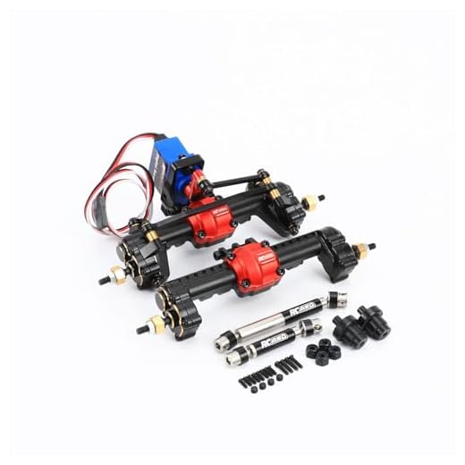 RCAWD Full Metal Front Rear Differential Locker Portal Axles Assemblies for Traxxas TRX-4M 1/18 4WD Upgrade Parts(Black)