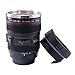 Funlavie, tazza da caffè a forma di obiettivo della fotocamera per caffè/latte/acqua, fantastico regalo per donne/uomini, Acciaio inossidabile, Lens Mug