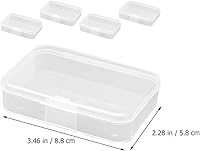 Vista 6 de 5 recipientes de almacenamiento de plástico pequeños rectángulo transparente, caja organizadora de cuentas, caja de herramientas, organizador