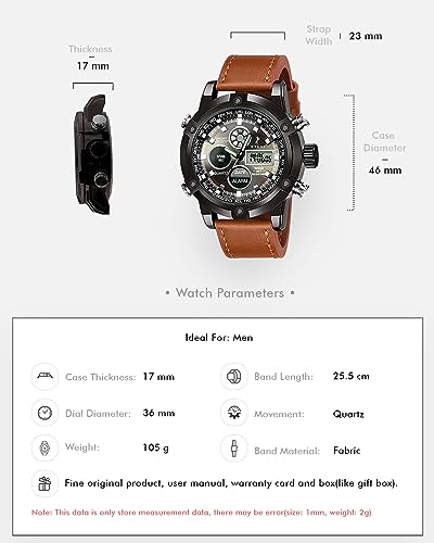 Sylvi-Analogue-Digital-Luxury-Black-Dial-Leather-Strap-Multi-Functional-Casual-Business-Calendar-Wrist-Watch-for-Men-and-Boys-Pack-of-1-SY3022