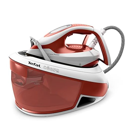 Tefal SV8110 Express Power Dampfbügelstation ,420 g/Minute Dampfstoß ,120 g/Minute kontinuierliche Dampfabgabe ,Smart Temp-Technologie ,Kalk-Kollektor ,XL-Wassertank ,Terrakotta/Weiß