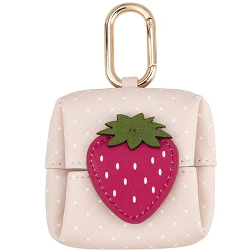 NAMOARLY Monedero de Cuero Microfibra Beige con Forma de Fruta de Dibujos Animados y Fácil de Llevar para Mujer y Niña Adecuado para Viajes y