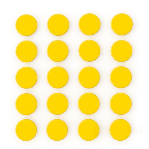 Scribble 1 Inch Office Magnets (20 Pack) – Yellow Round Memo Magnets for Refrigerator, Whiteboard, Locker, and Classroom