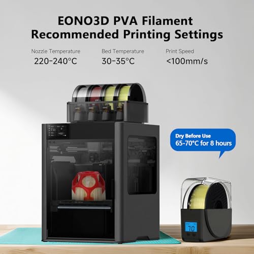 Image of PVA Filament 1.75 mm, 3D Printer Filament, Water-Soluble PVA 500 g (1.1 lbs) Used as a Support Material,Translucent Yellow