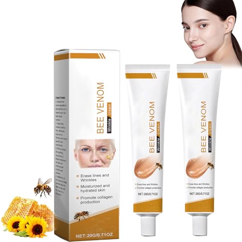 2 Stück Bienen-venom Faltenentfernungscreme, Bienengift Faltencreme,Bienengift Anti-Falten-Creme,Natürliches Bienengiftcreme für alle Hauttypen
