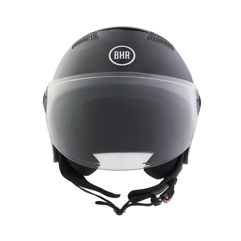 Casque Demi-Jet BHR 834 Flow - Casque Moto d'été Homologué ECE 22.06 avec 16 Trous de Ventilation - Casque avec Visière Anti-Rayures et Fermeture...
