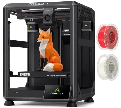 Creality K2 SE 3D Printer, Max High-Speed 500mm-s, Holiday Bundle with Hyper RFID PLA Filament 2KG (White-Red)