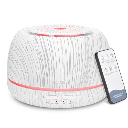 SEEDSEEL 300ML Essential Oil Diffuser, Aromatherapy Diffuser,with Remote Control, 7-Color LED Lights,8 Hours Run Time,Suitable for Home, Bedroom