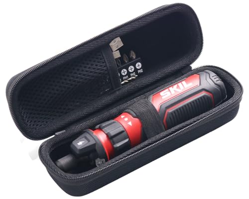 inDomit Hard Case Compatible with SKIL Rechargeable 4V Cordless Screwdriver,Black(CASE ONLY)