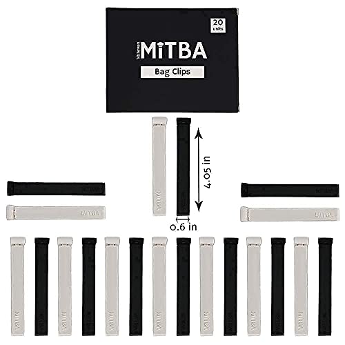 Bag Clips By MiTBA 4in Snack and Chip Clips with Strong Grip that will Keep Your Food Fresh These Easy to Use Bag Sealers will put an end to Wasting Black and White Set of 20 Units Seal The Deal - Thumbnail 3