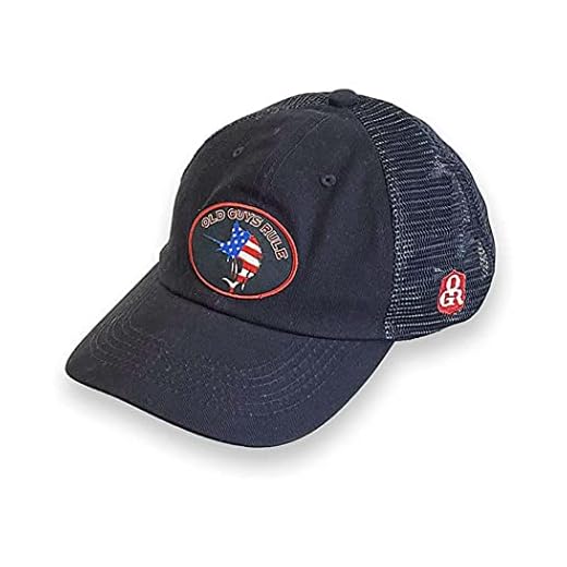 OLD GUYS RULE Men's Trucker Hat, American Dream - Gift for Dad, Grandpa, Husband, Father's Day, July 4th, Memorial Day, Veteran's Day - Classic USA Patriotic Hat for Fishermen, Summer Holidays (Navy)