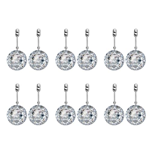 POFET - POFET 12 Stück Strass Dekorative Duschvorhanghaken Ringe Rostfrei Edelstahl Stangenaufhänger Acryl Kristall Dekorative Duschvorhanghaken für Badezimmer