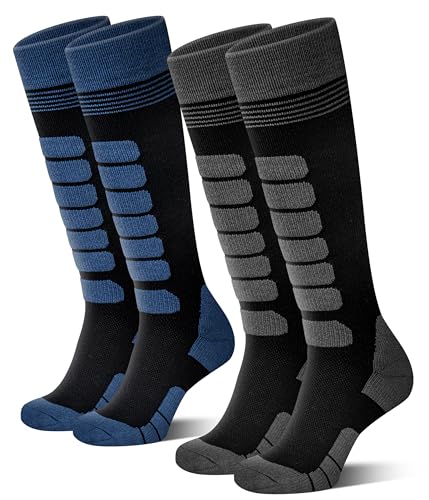 KEECOW Merino Wool Ski Socks for Men & Women Multipairs, Thermal Warm Winter Snowboard Hunting Outdoor - Knee-high