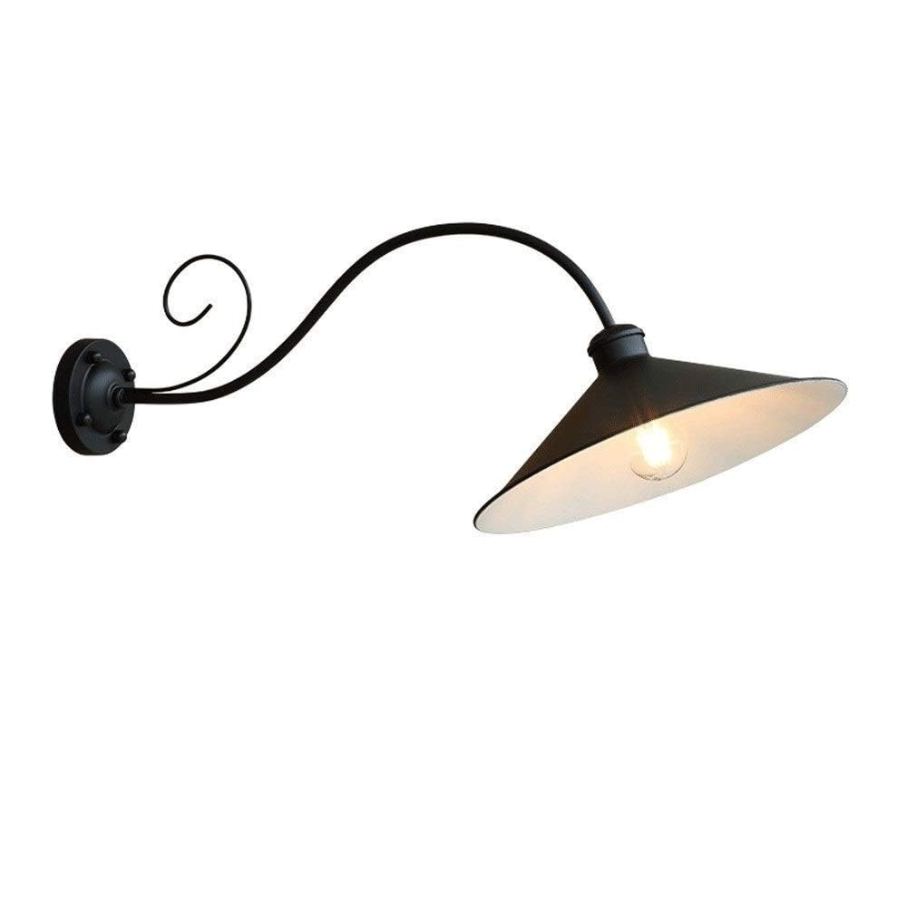 OZBMA Retro Long Arm Wall Sconce Iron Gooseneck Light Outdoor Waterproof Lamp for Courtyard Corridor Balcony Porch Lighting Fixtures(Black)