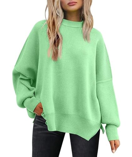 Image of SEMATOMALA Women's Oversized Plain Batwing Sweaters Fall Winter Crewneck Trendy Pullover Knit Jumper Tops