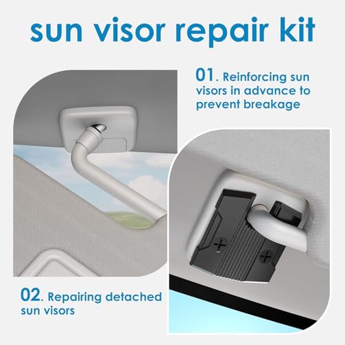 Image of 2 Pack Sun Visor Repair Kit Compatible with Dodge RAM 1500 Trucks 2019-2026, Aluminum Black Car Sun Visor Repair Kit, Dodge Ram 1500 Accessories