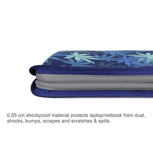 Image of Arvok 13-14 Inch Laptop Sleeve Case /Water-Resistant Neoprene Notebook Computer Pocket Tablet Briefcase Carrying Bag /Pouch Skin Cover for HP /Dell /Lenovo /Asus /Acer, Dark Blue Maple Leaf
