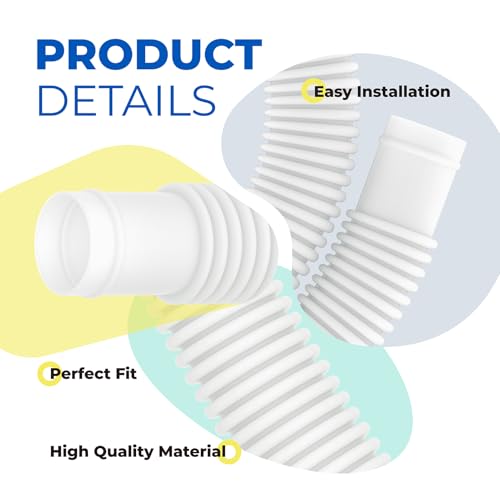 Schwimmbadschlauch Poolschlauch Ø 32mm - für Intex oberirdische Pools Zubehör Poolpumpe Ersatzschlauch, Poolfilter Ersatzschlauch 59 x 1.25 mit 4 Klammern - 2St