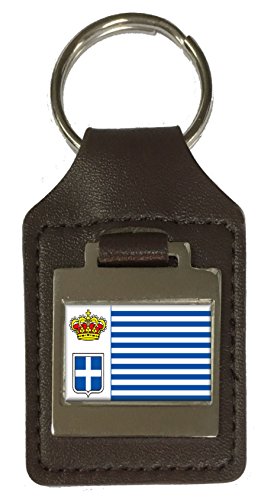 Porte-clés en cuir gravé drapeau Seborga : accessoire de poche et souvenir historique