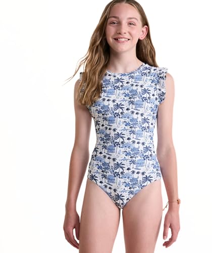 Image of vineyard vines Girls' Girls' Ruffle Scoopneck One-piece
