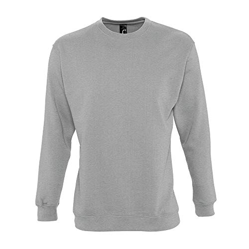 Sol’S New Supreme - Sweat Shirt Mixte Classique - Col Rond - Style Intemporel et Urbain - Gris Chiné - M