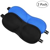 Sleep Mask, Alcyoneus 2-Pack Eye Mask 3D Contoured Shape Blindfold Eyeshade, Comfortable, Super Soft Material with Adjustable Buckle Eye Covers Ideal for Sleeping, Traveling, Shift-Work and More