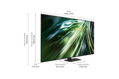 Samsung Neo QLED 4K QN90D Fernseher 85 Zoll, Neural Quantum 4K AI Gen2 Prozessor, Mini LED TV, AI Upscaling, Smart TV, Dolby Atmos, Gaming Hub, GQ85QN90DATXZG, Deutsches Modell