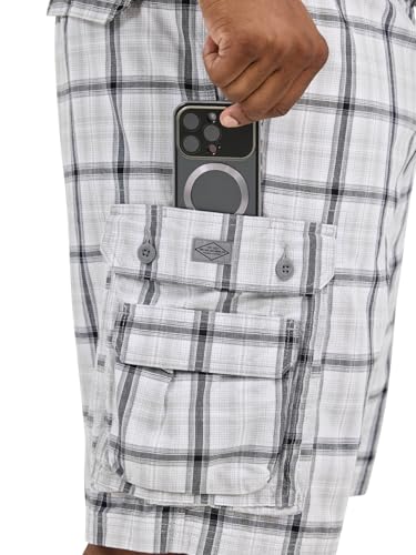 Lee Wyoming Herren-Cargo-Shorts mit Gürtel, Grau kariert, 52 – Ansicht 5