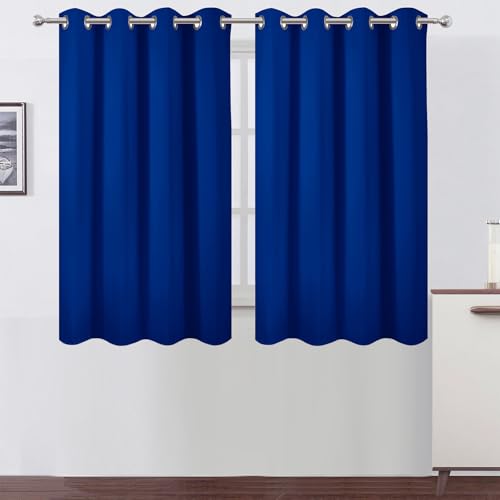 Image of LEMOMO Royal Blue Thermal Blackout Curtains /52 x 54 Inch /Set of 2 Panels Room Darkening Curtains for Bedroom