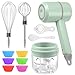 Gintan Sbattitore Elettrico e Macina Aglio, 2 in 1 Frantoio Elettrico Robot da Cucina a Batteria Mini tritatutto Robot da Cucina Ricaricabile USB per Carne, Verdure, Impasto (Verde)