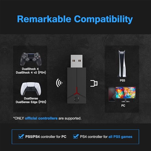 Iwgame JUXC200US Controller Adapter For Ps5 Ps4 Controller Playing On All Ps5 Games, Usb Wireless Dongle Adapter Compatible With Ps5/Pc Windows thumb #2