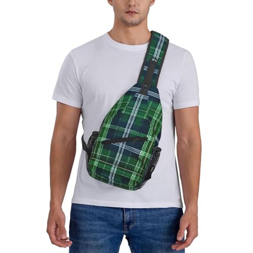Mochila bandolera estampada tartán escocés azul miniatura 7