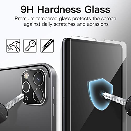 Image of JETech Tempered Glass Screen Protector Guard for iPad Pro 12.9-Inch, 2022 /2021 /2020 (6th /5th /4th Generation) with Camera Lens Protector, HD Anti-Scratch, Support Pencil & Face ID, 2-Pack Each