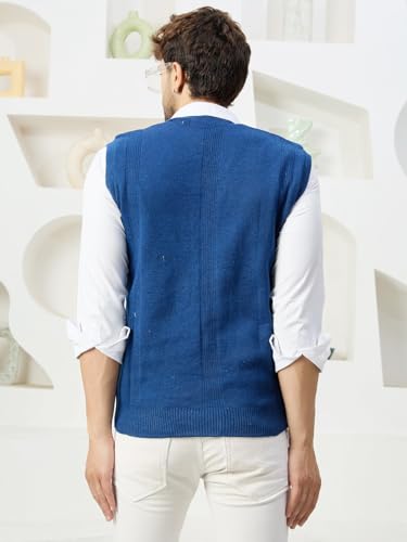 Image of Kvetoo V Neck Sleeveless Winter Wool Sweater for Men