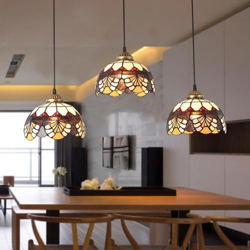 Lustre de plafond de la ferme rurale en verre coloré rétro E27 pour îlot
