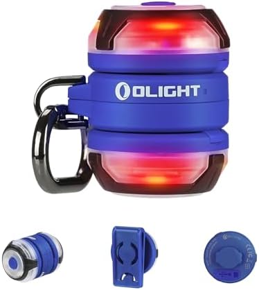 OLIGHT Gober 2 LED Safety Light with Clip, 6 Colours and 4 Modes Flashing Beacon, Rechargeable Dog Collar Light with Magnetic Base for Dog Walking, Running, Camping, Hiking, Cycling (Blue)