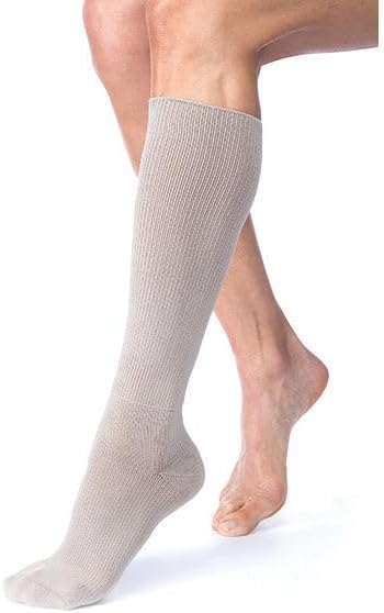 FarrowHybrid ADIW 20-30 mmHg Knee High Wide Foot Compression Liner Taupe / Large / Closed Toe